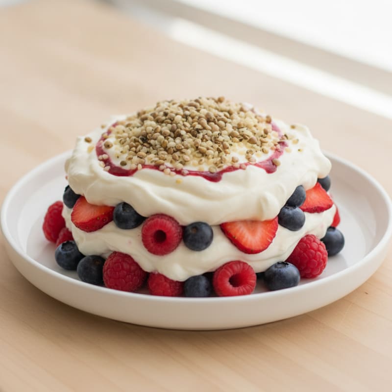 Greek Yogurt Protein Parfait with Mixed Berries