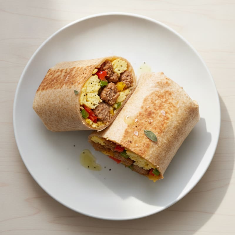 Hearty Sausage and Egg Breakfast Burrito