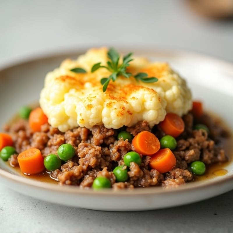Lean Ground Turkey Shepherd's Pie with Creamy Cauliflower Mash