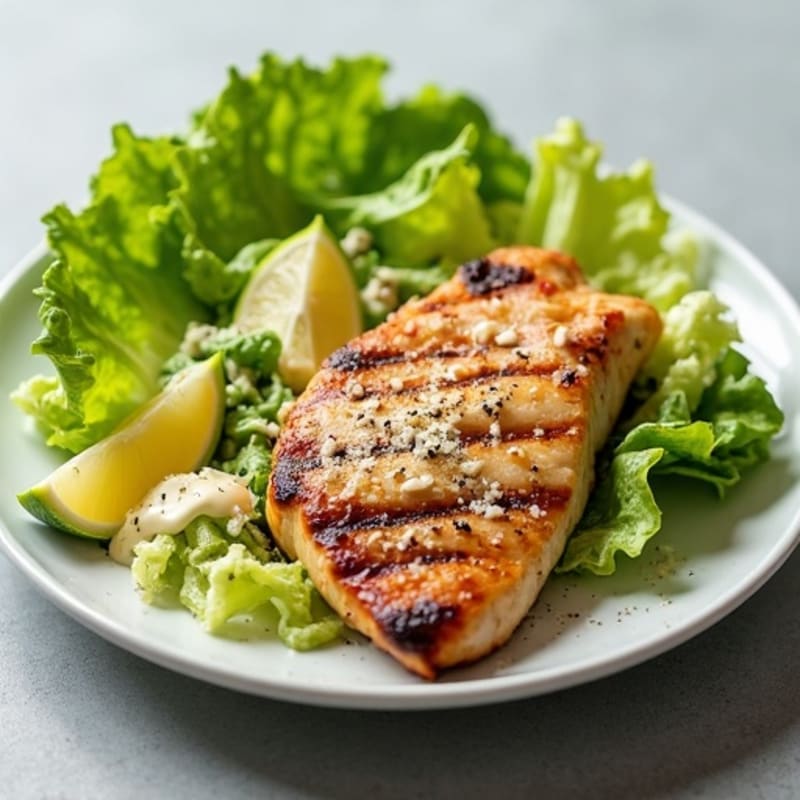 Grilled Chicken Caesar with Crispy Romaine