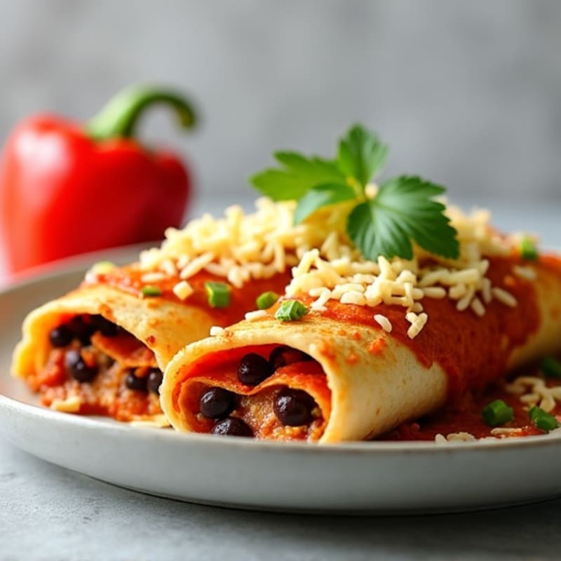Crispy Chicken and Black Bean Baked Enchiladas