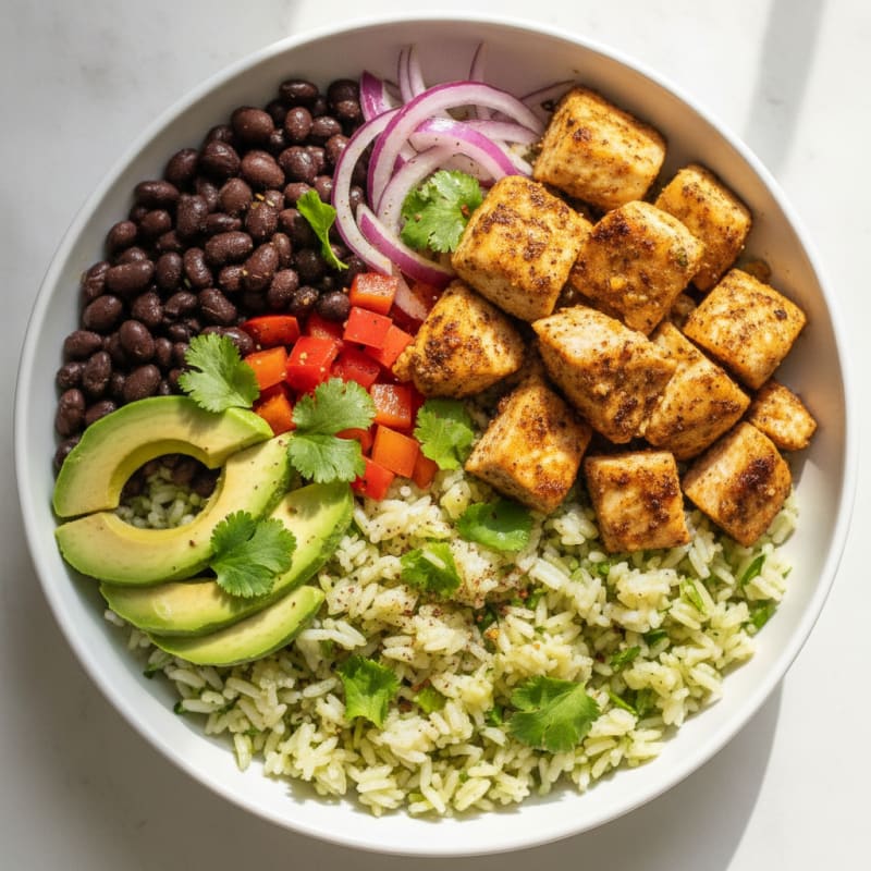 Chicken Burrito Bowl with Cilantro-Lime Rice