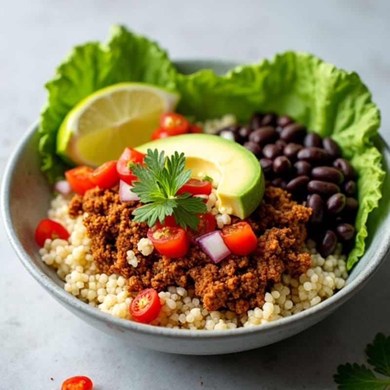 Spiced Ground Turkey Taco Bowl with Fresh Salsa and Creamy Avocado
