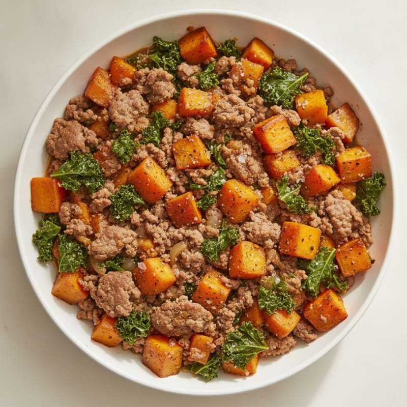 Ground Beef and Sweet Potato Skillet
