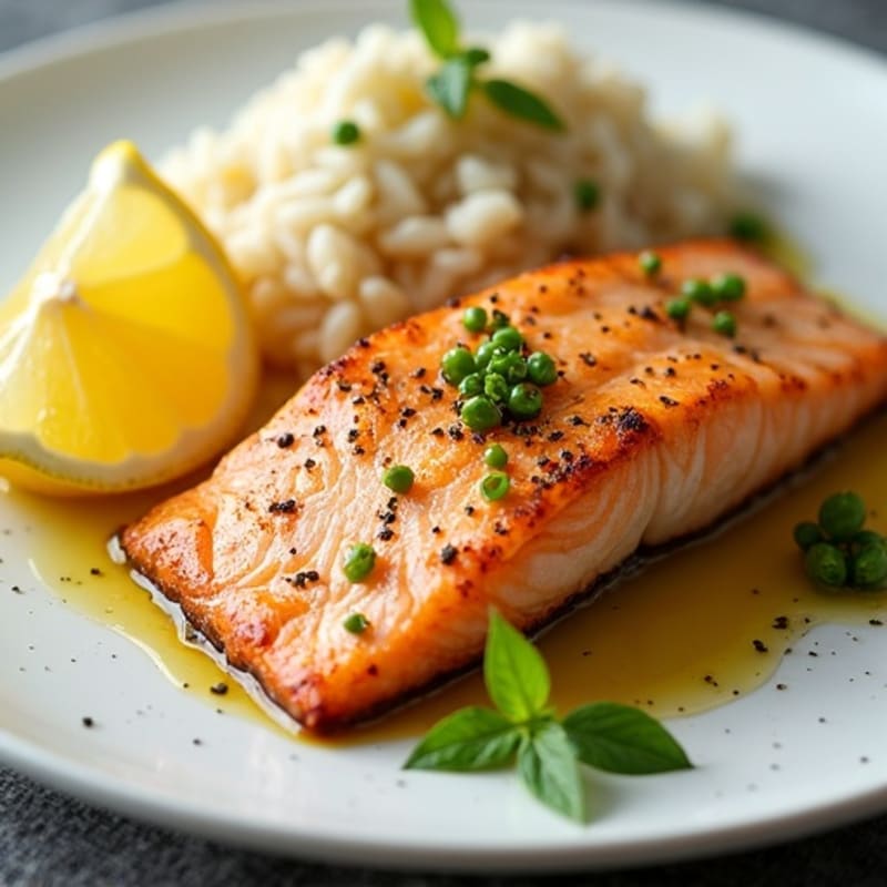 Crispy Pan-Seared Lemon Garlic Salmon