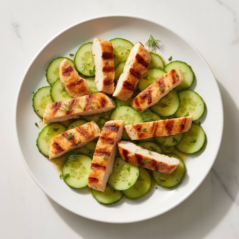 Grilled Chicken and Cucumber Salad