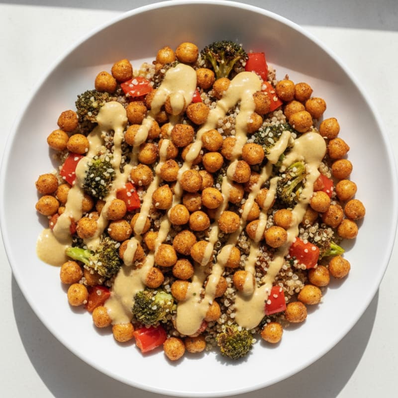 Roasted Vegetable and Chickpea Power Bowl