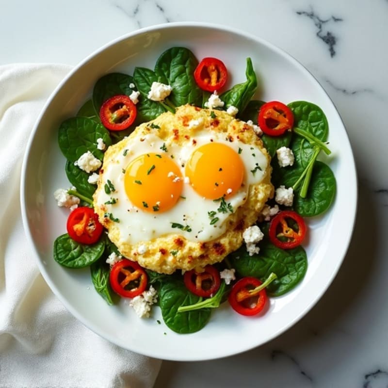 Protein-Packed Spinach and Feta Egg White Scramble
