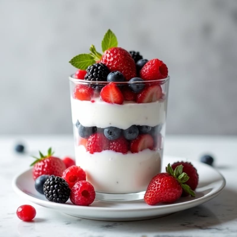 Greek Yogurt Protein Parfait with Mixed Berries