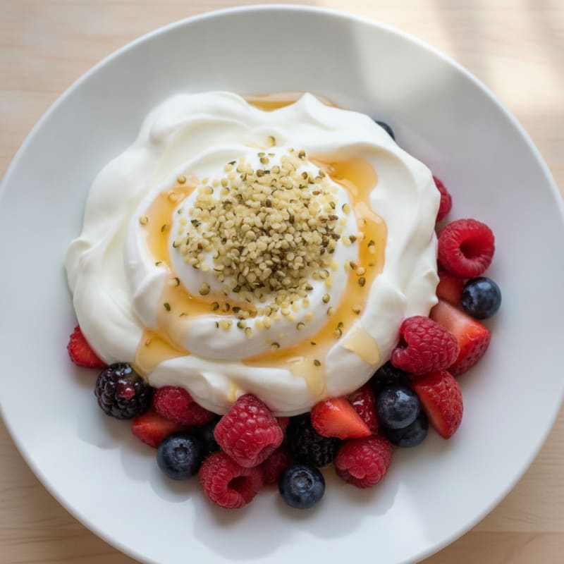 Greek Yogurt Protein Parfait with Mixed Berries