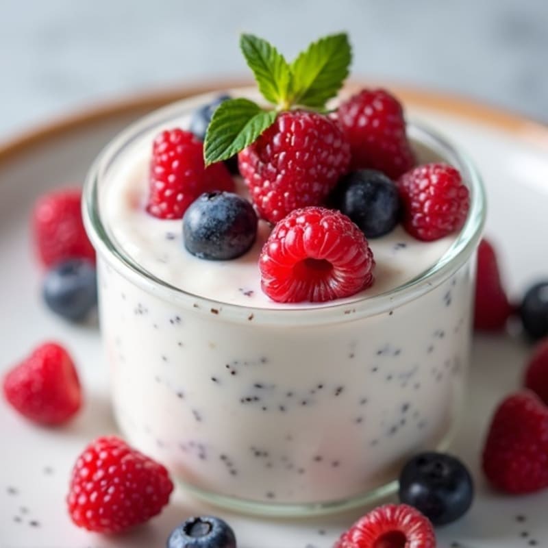 Silky Greek Yogurt Protein Pudding with Mixed Berries