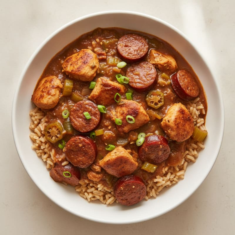 Spicy Creole Chicken and Sausage Gumbo