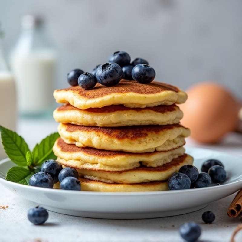 Healthy Fluffy Blueberry Protein Pancakes