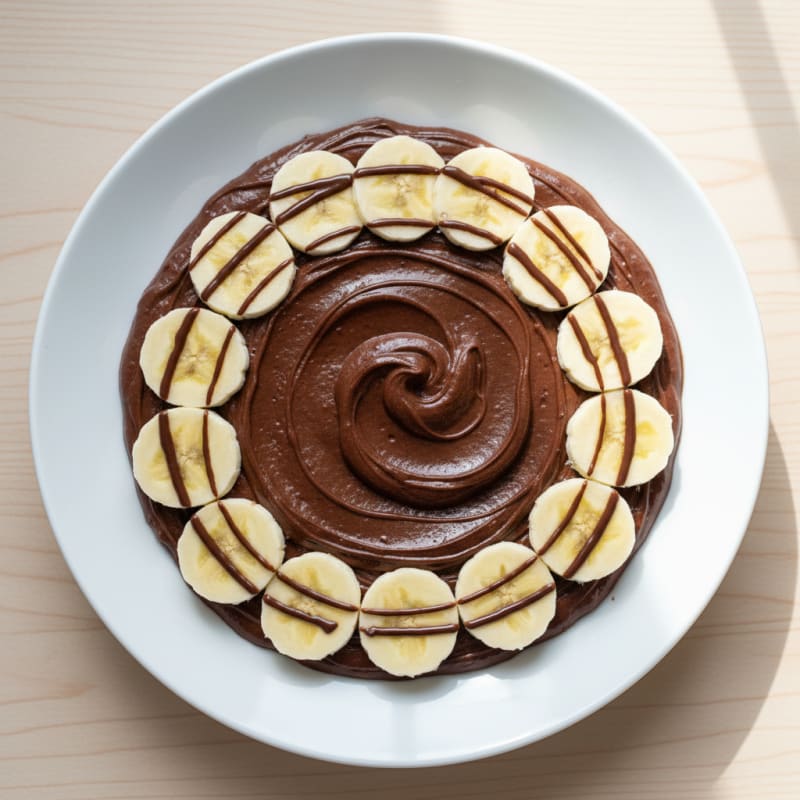 Smooth Chocolate Protein Pudding with Sliced Bananas