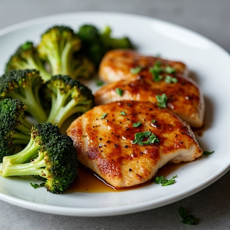 Sticky Ginger-Garlic Glazed Chicken with Charred Broccoli