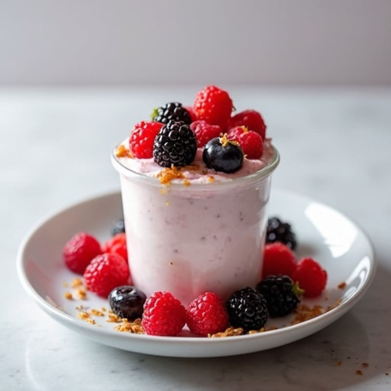 Greek Yogurt Protein Mousse with Mixed Berries