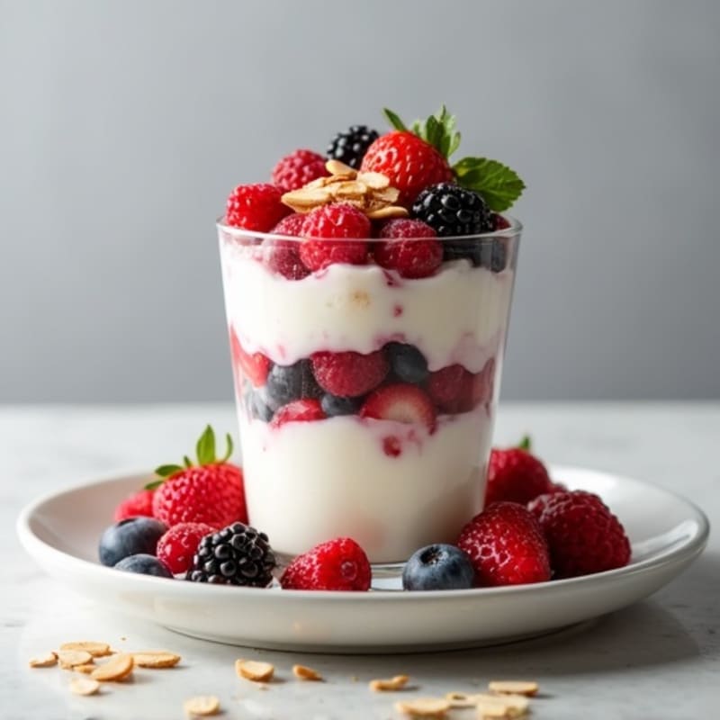 Greek Yogurt Protein Parfait with Mixed Berries