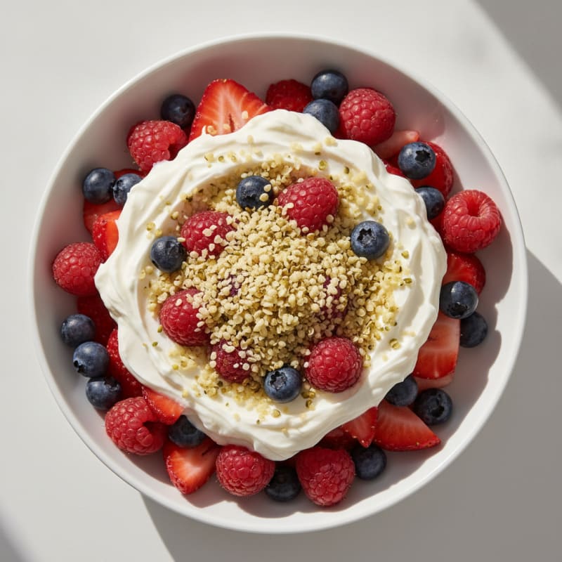 Greek Yogurt Protein Parfait with Mixed Berries
