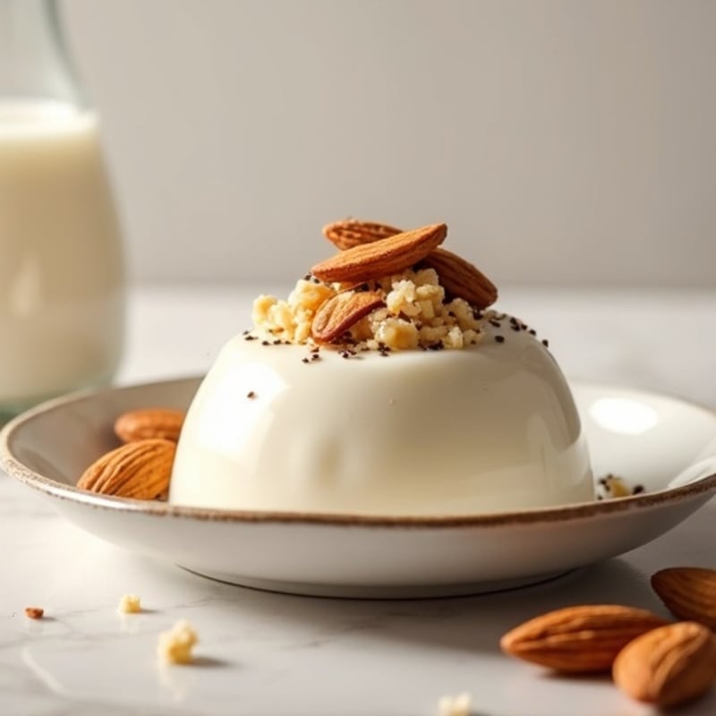 Silky Coconut Protein Pudding with Toasted Almonds