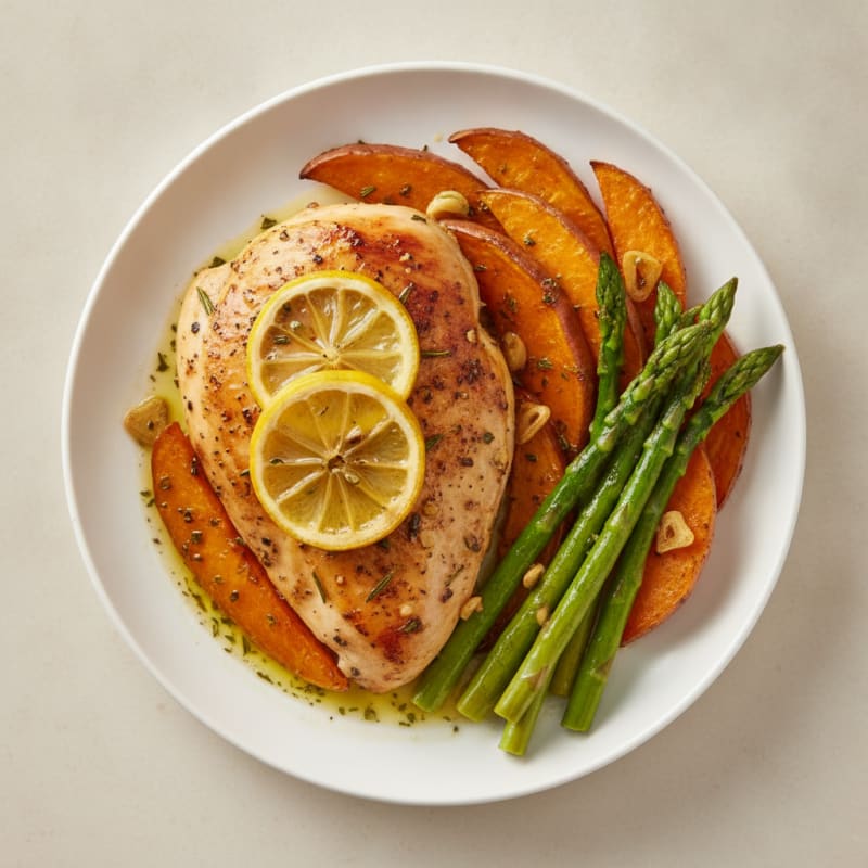 Lemon Herb Roasted Chicken & Sweet Potato
