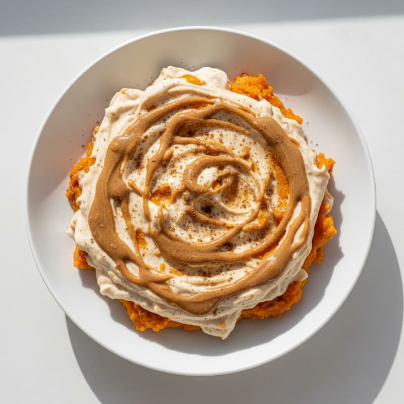 Silky Vanilla Protein Pudding with Sweet Potato Puree
