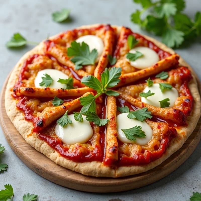 Whole Wheat BBQ Ranch Chicken Pizza with Fresh Cilantro