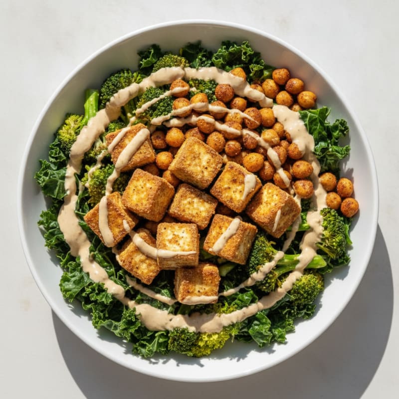 Roasted Vegetable Buddha Bowl with Tahini Dressing
