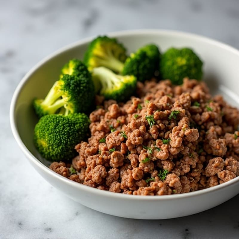 Lean Ground Beef and Crispy Roasted Broccoli