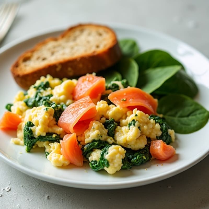 Smoked Salmon and Egg White Scramble with Spinach