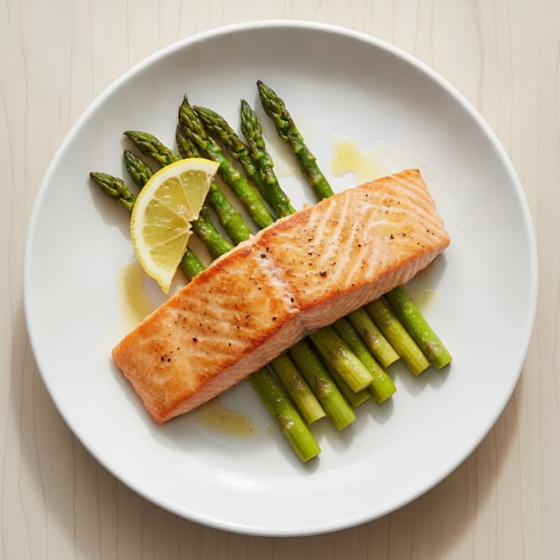 Pan-Seared Salmon with Roasted Asparagus