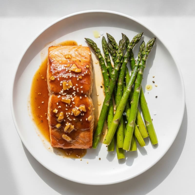 Teriyaki Glazed Salmon with Roasted Asparagus