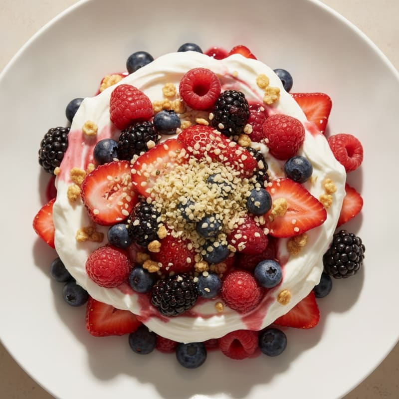 Greek Yogurt Protein Parfait with Mixed Berries