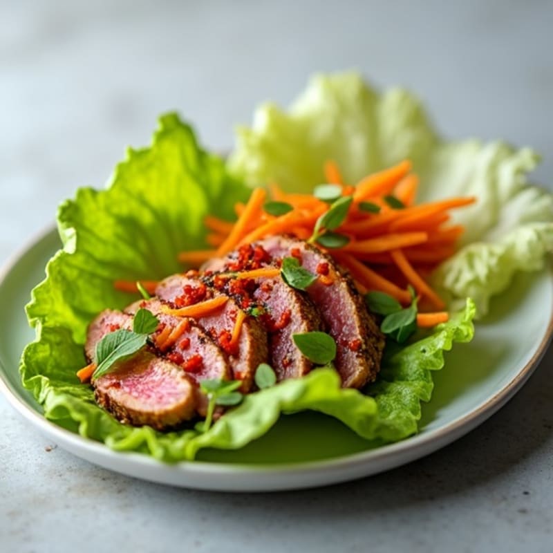 Spicy Seared Tuna Lettuce Wrap
