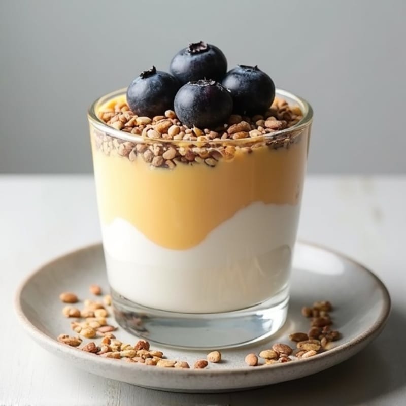 Creamy Vanilla Protein Yogurt Parfait with Chia and Pumpkin Seeds