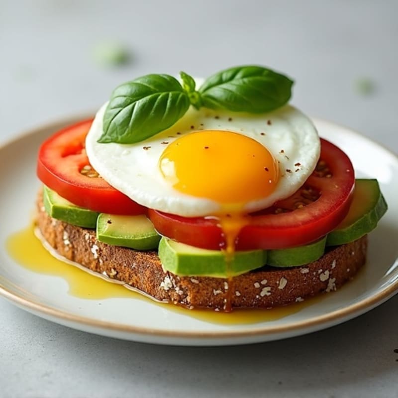 Fresh Mozzarella and Avocado Open-Face Sandwich