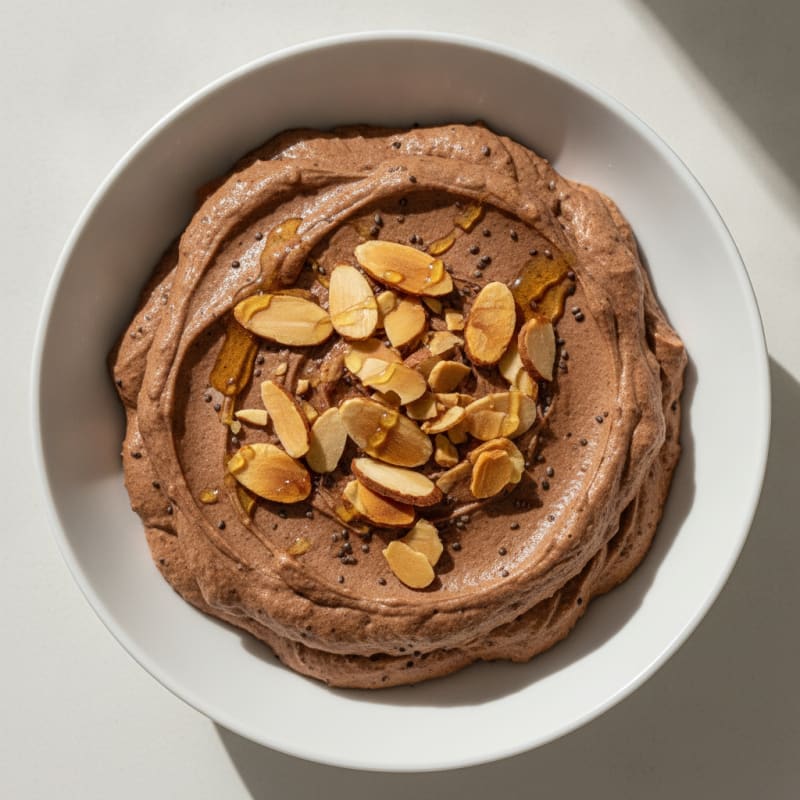 Silky Chocolate Protein Pudding with Almonds