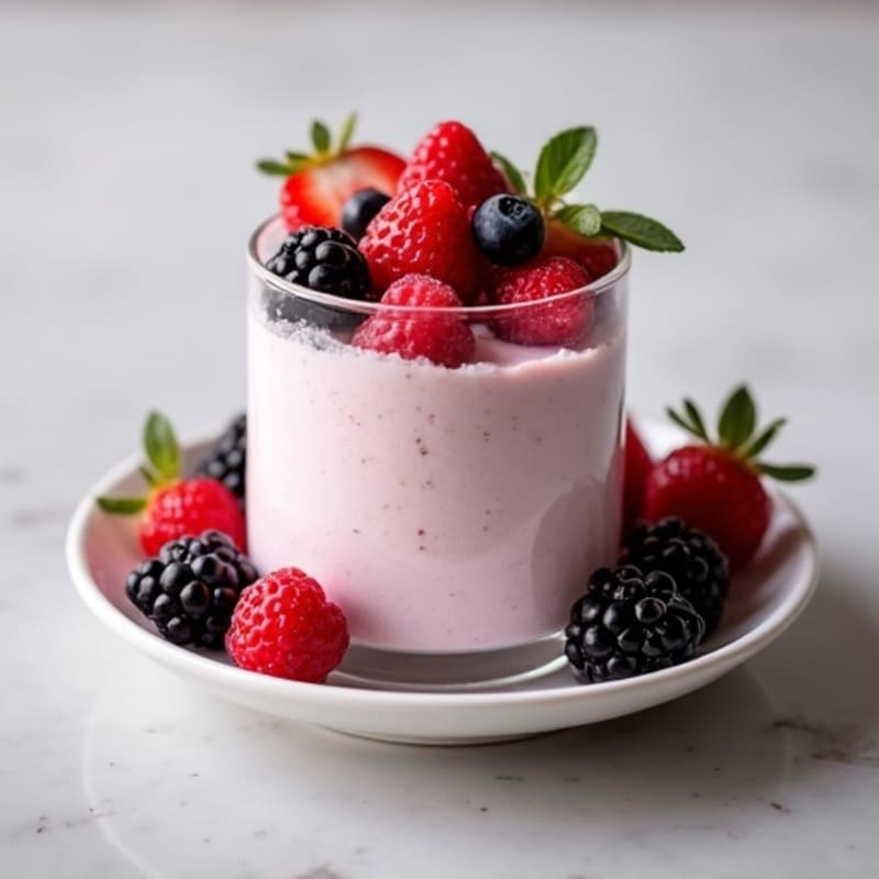 Silky Greek Yogurt Protein Mousse with Mixed Berries