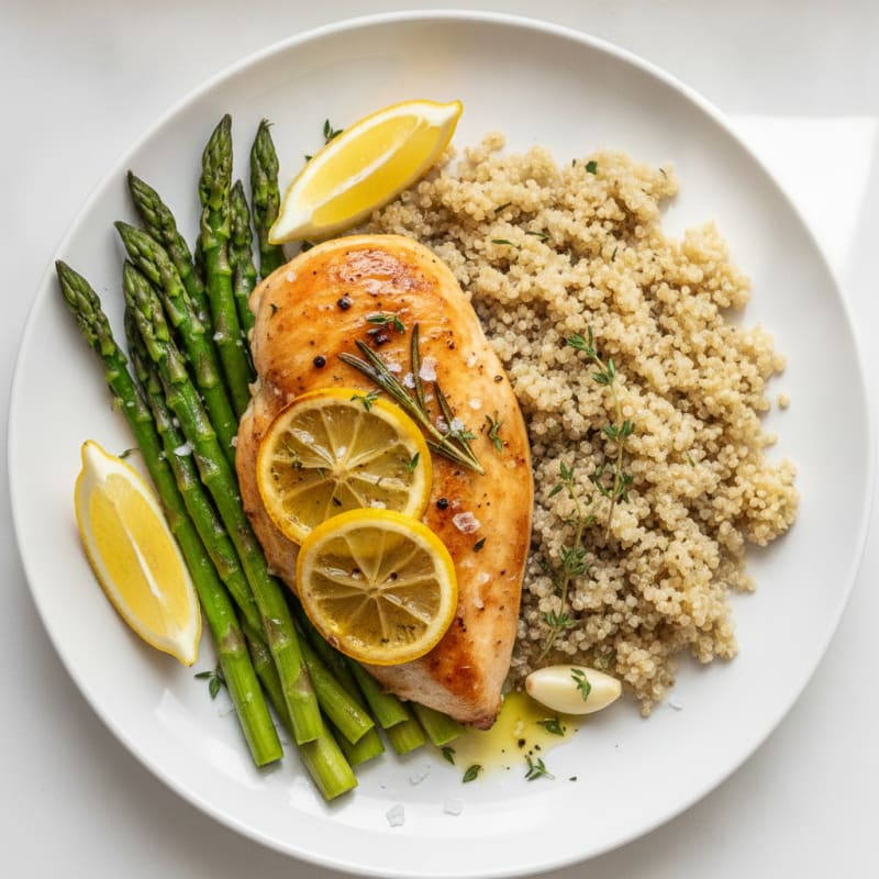 Lemon-Herb Roasted Chicken with Asparagus