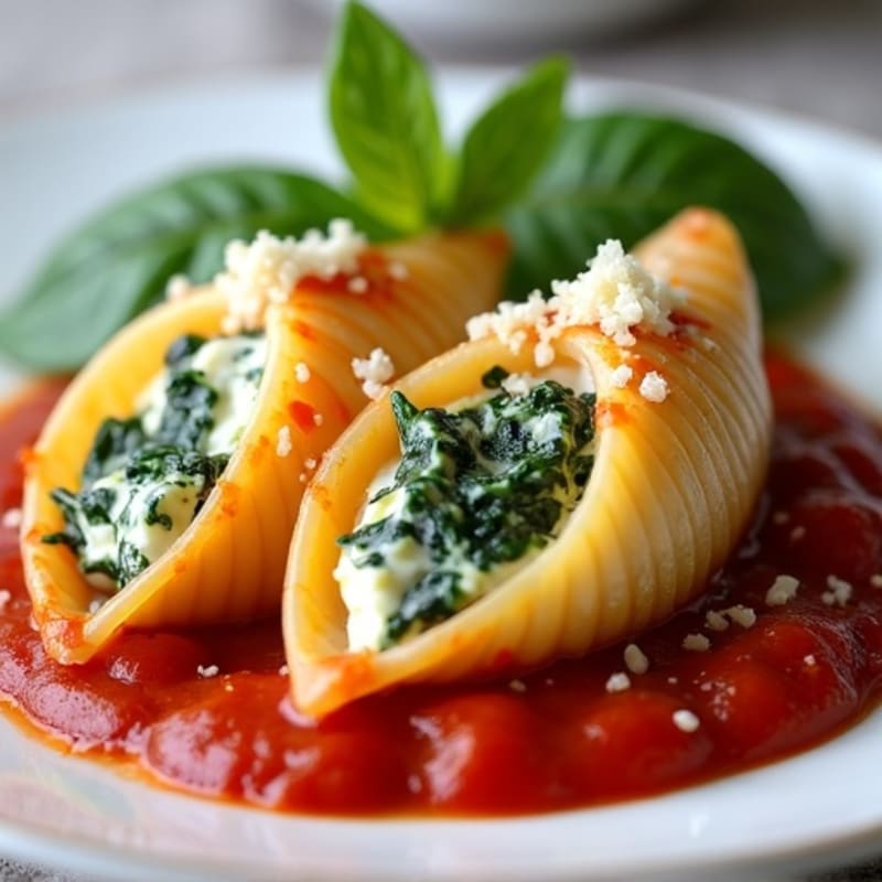 Healthy Baked Spinach Ricotta Stuffed Shells