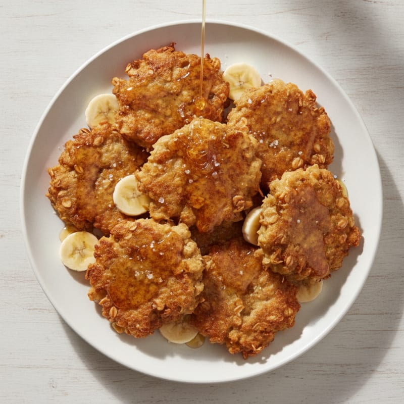 Baked Banana Fritters with Honey Glaze