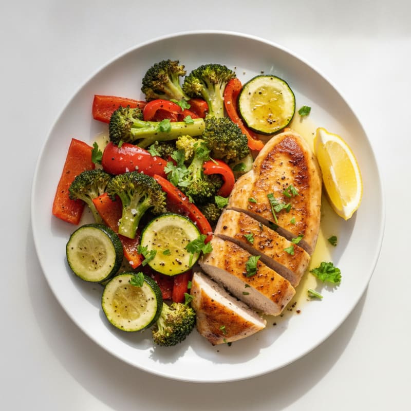 Pan-Seared Chicken with Roasted Vegetables