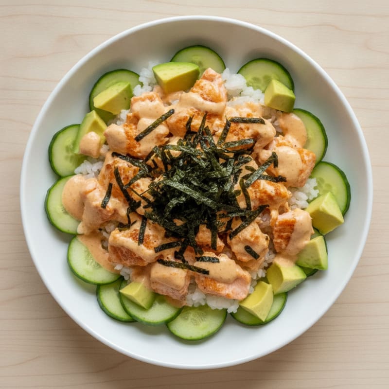 Baked Salmon Sushi Bowl
