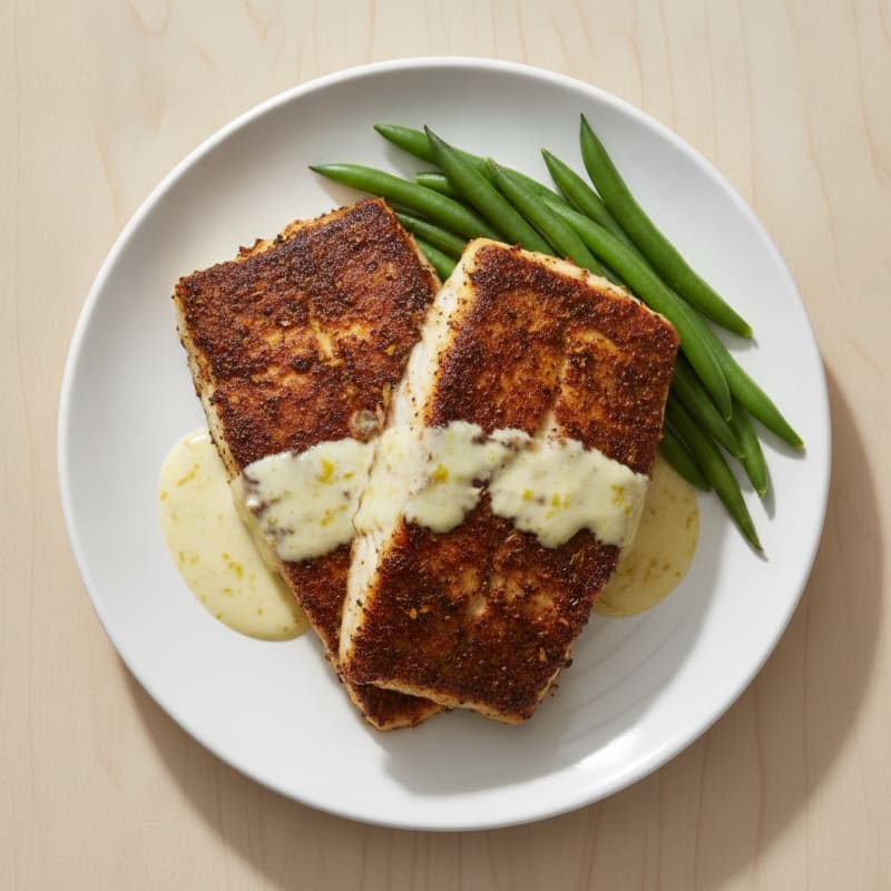 Cajun Blackened Catfish with Lemon Aioli