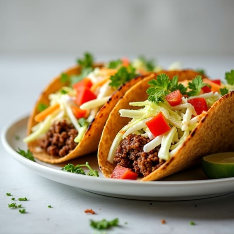 Lean Spiced Ground Beef Tacos with Fresh Crunchy Slaw