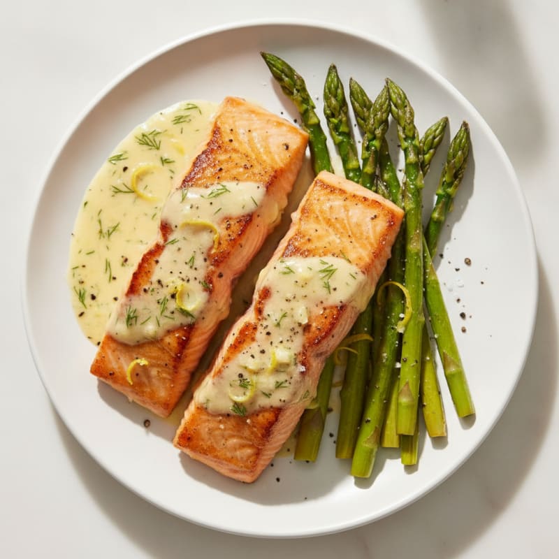 Pan-Seared Salmon with Lemon-Dill Sauce