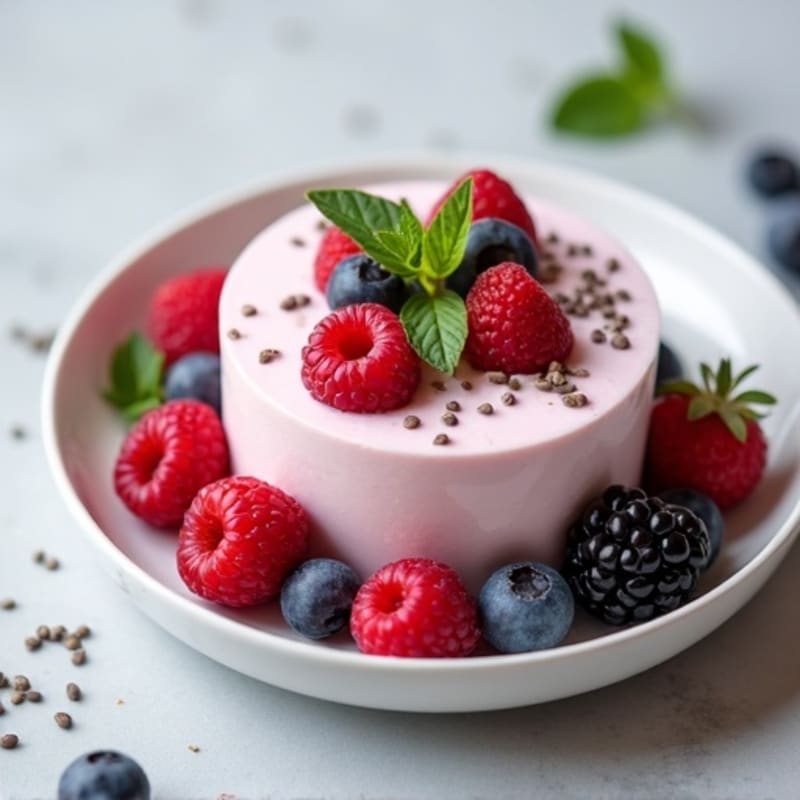 Silky Greek Yogurt Protein Mousse with Mixed Berries