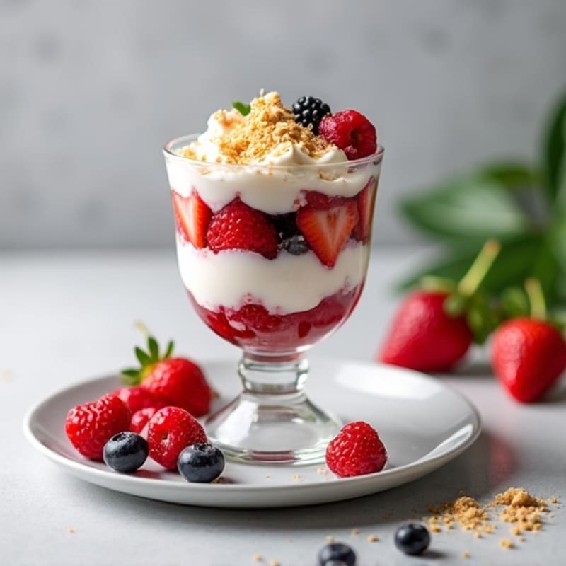 Greek Yogurt Protein Parfait with Mixed Berries
