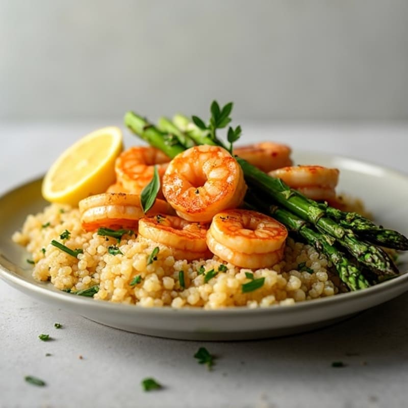 Pan-Seared Lemon-Garlic Shrimp with Roasted Asparagus