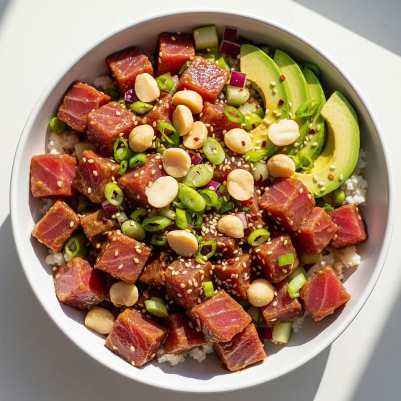 Ahi Tuna Poke Bowl with Macadamia Nuts