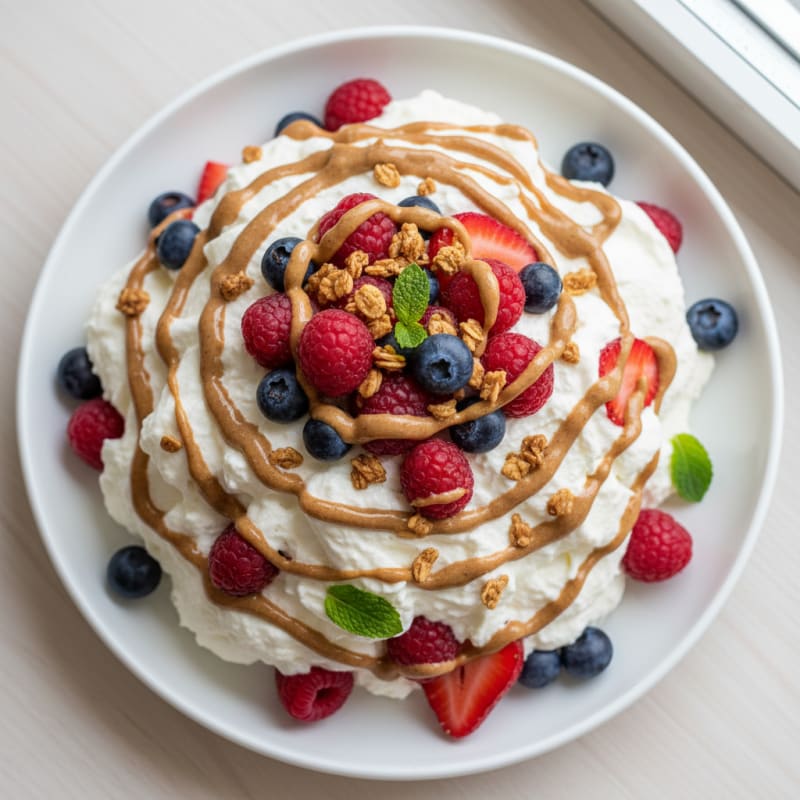 Greek Yogurt Protein Mousse with Mixed Berries